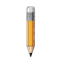 Illustration of a Short Yellow Pencil with Eraser.