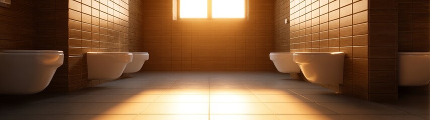 World toilet day sanitation campaign promoting hygiene awareness in modern restrooms with clean bathroom design