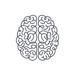 Minimalist Brain Outline - Symbol of Intelligence and Thought.