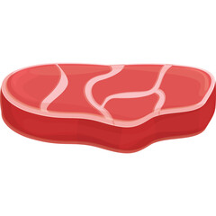 Raw Red Meat Steak With Marbling Isolated On Transparent Background Detailed Top Down View With Fat Streaks