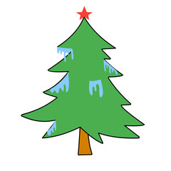 christmas tree isolated on white