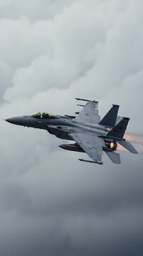 military jet fighter in the sky