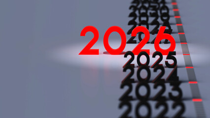 full of dates with the year 2026 red and clear, the rest blurred
