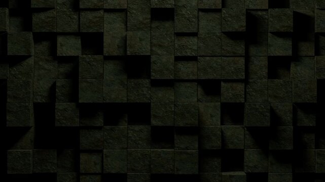 dunkler Hintergrund, bewegliche Steinquader