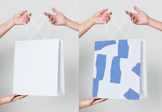 Creative Shopping Bag Design Showcase Mockup PSD
