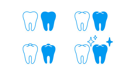 Tooth icons logo vector silhouette Icon sheets