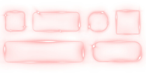 Png Red Neon UI Overlay PNG Frame Set on transparent background