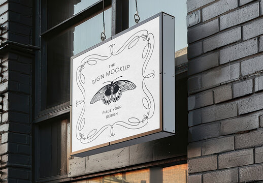 Elegant Hanging Sign Mockup PSD