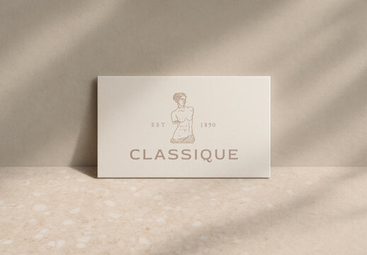 Elegant Vintage Business Card Mockup PSD