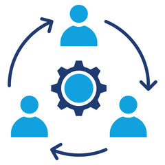 Teamwork Flat Blue Icon