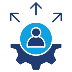Self Management Flat Blue Icon