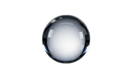 A single water droplet with reflections against a stark black background in a studio shot on transparent background