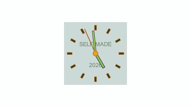 Four clocks, one in each quadrant, counting down the moments until 2026. The phrase SELF MADE 2026 appears on each clock face, emphasizing the concept of financial independence
