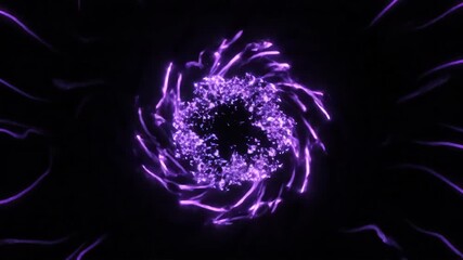 Futuristic Abstract Animation of a Morphing Neon Polyhedron and Energy Vortex. - Powered by Adobe