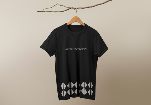 Minimalist Black Tshirt Mockup PSD