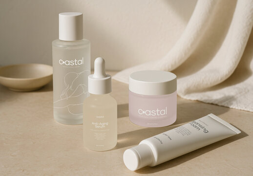 Minimalist Skincare Product Mockup PSD