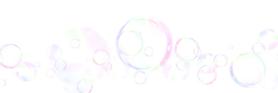 Png Rainbow Bubbles Cluster PNG Overlay on transparent background