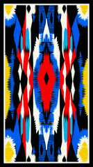 Abstract background in Ikat technique . Printable pattern for wall decorations.