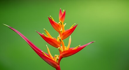 Obraz premium Vibrant Heliconia Flower in Tropical Garden.