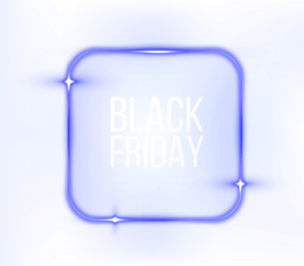Png Blue Neon Black Friday Sale Overlay PNG on transparent background