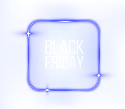 Png Blue Neon Black Friday Sale Overlay PNG on transparent background