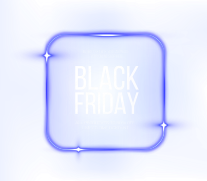 Png Blue Neon Black Friday Sale Overlay PNG on transparent background