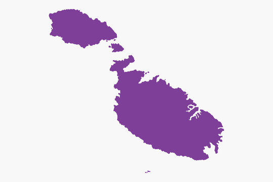 Vector graphic artwork suitable for print and web containing flat detailed map of MALTA