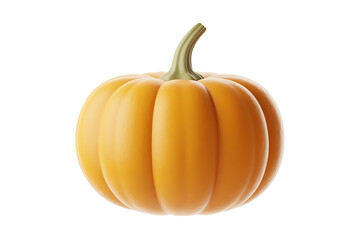 Obraz premium Vibrant orange pumpkin with a green stem, showcasing autumnal harvest and seasonal abundance.