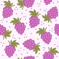 Seamless pattern of grapes and leaves.