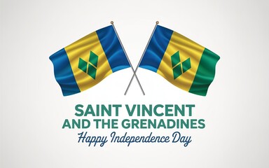 Saint Vincent flags celebrating national pride and joyful independence day.