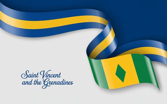 Saint Vincent flag ribbon celebrating independence with pride.