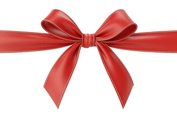 Fototapeta premium Elegant red ribbon forms a bow, symbolizing celebration, gifting, and festive occasions.