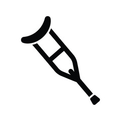 Minimalist crutch icon showing mobility aid for injury recovery and support vector