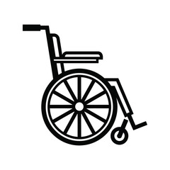 Iconic wheelchair silhouette for mobility aid and accessibility design concepts vector