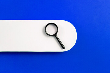 White blank search bar on blue background	