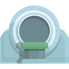 Medical Imaging Machine With Green Pad And Circular Opening On Transparent Background