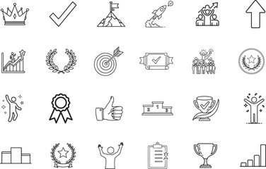 Success target accomplishment outline icon