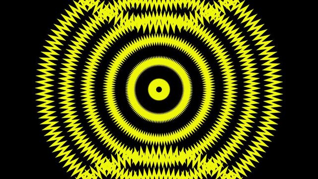 Vibrating Yellow Spiral Energy &ndash; Hypnotic Circular Motion Background for EDM, Music Videos, Meditation, and Digital Art