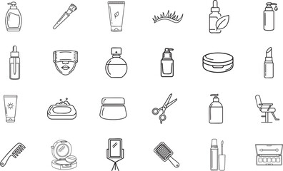 Beauty line cosmetic care outline icon