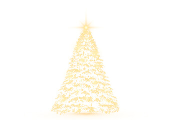 Png Golden Christmas Tree Sparkle Overlay PNG on transparent background