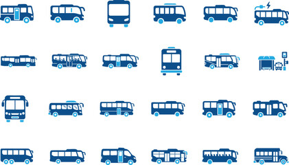 Bus filled transport travel vehicle icon