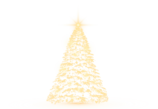 Png Golden Christmas Tree Sparkle Overlay PNG on transparent background - Powered by Adobe