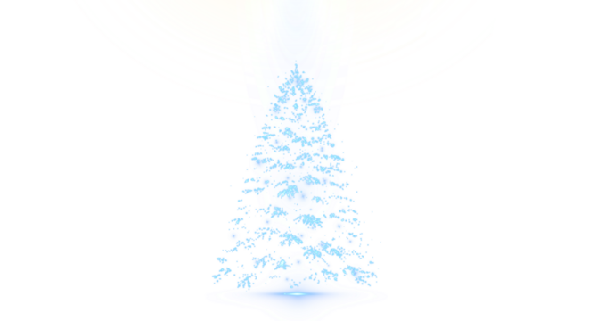 Png Blue Particle Christmas Tree Overlay PNG on transparent background - Powered by Adobe