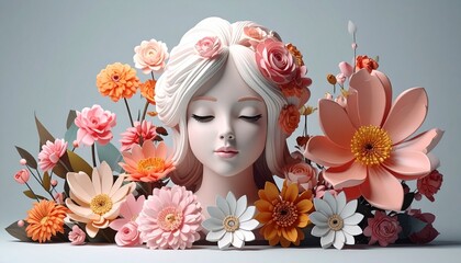 Postać dziewczynki w kwiatach