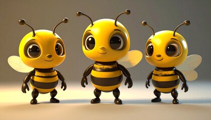 Figurki pszczółek jako zabawki dla dzieci.