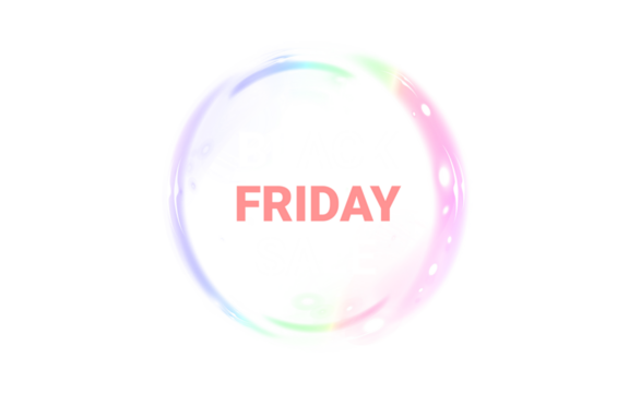Png Multicolor Gradient Black Friday Sale Overlay PNG on transparent background