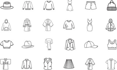 Clothing line fashion outfit design icon