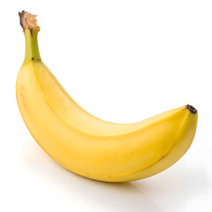 Single Ripe Yellow Banana Fruit Isolated on White Background graphic design
