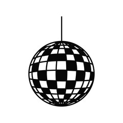 Retro disco ball sphere reflecting party lights for dance floor celebration vector