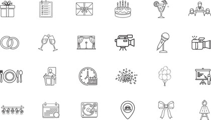 Event planning organization schedule line icon